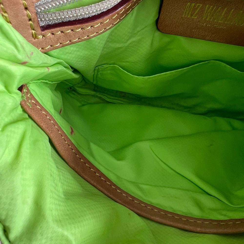 MZ Wallace Tan Quilted Crossbody Bag with Neon Strap - Picture 4 of 8